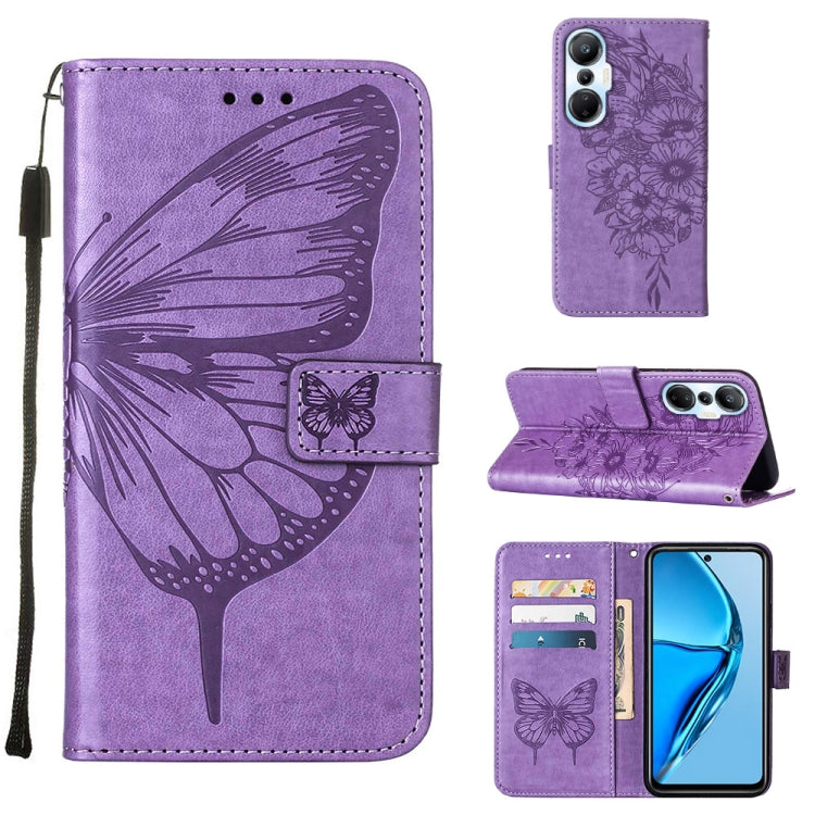 Embossed Butterfly Flip Leather Phone Case, For BLU View 2 2022 / 2020, For Infinix Hot 20 4G X6826, For Infinix Hot 20 5G X666 / X66B, For Infinix Hot 20 Play, For Infinix Hot 20S / 20 Pro X6827, For Infinix Smart 7 X6515