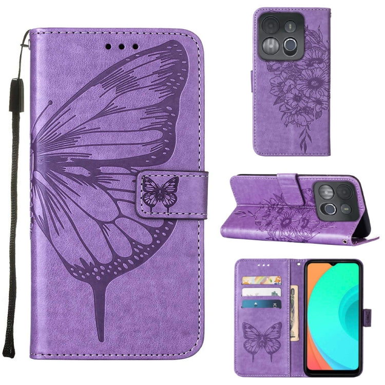 Embossed Butterfly Flip Leather Phone Case, For BLU View 2 2022 / 2020, For Infinix Hot 20 4G X6826, For Infinix Hot 20 5G X666 / X66B, For Infinix Hot 20 Play, For Infinix Hot 20S / 20 Pro X6827, For Infinix Smart 7 X6515