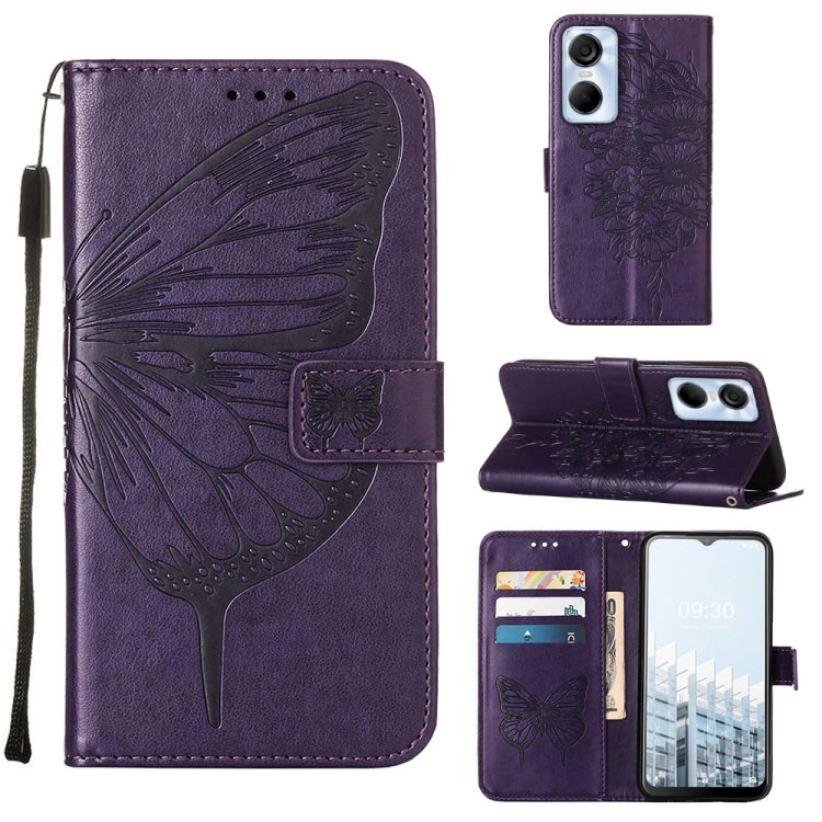 Embossed Butterfly Flip Leather Phone Case, For Tecno Pop 6 Pro, For Tecno Pova 4 LG7N, For Tecno Pova 4 Pro LG8N, For Tecno Pova Neo 2 LG6N, For Google Pixel 7a, For Samsung Galaxy A04e