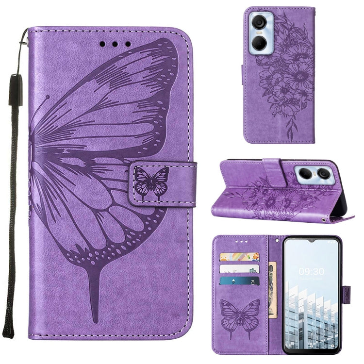 Embossed Butterfly Flip Leather Phone Case, For Tecno Pop 6 Pro, For Tecno Pova 4 LG7N, For Tecno Pova 4 Pro LG8N, For Tecno Pova Neo 2 LG6N, For Google Pixel 7a, For Samsung Galaxy A04e