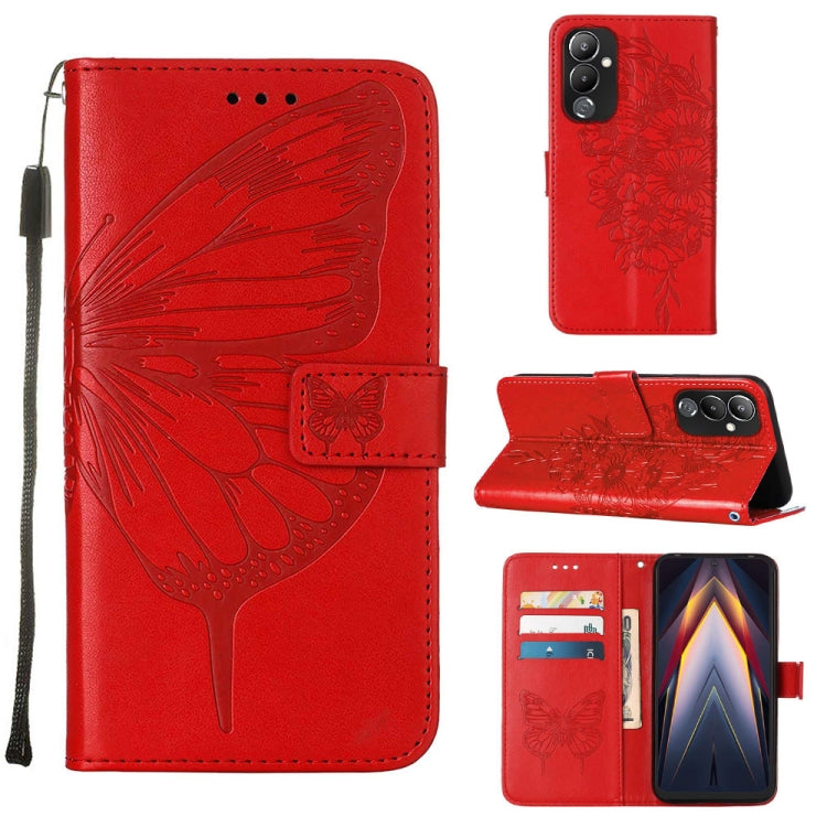 Embossed Butterfly Flip Leather Phone Case, For Tecno Pop 6 Pro, For Tecno Pova 4 LG7N, For Tecno Pova 4 Pro LG8N, For Tecno Pova Neo 2 LG6N, For Google Pixel 7a, For Samsung Galaxy A04e