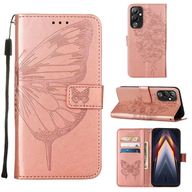 Embossed Butterfly Flip Leather Phone Case, For Tecno Pop 6 Pro, For Tecno Pova 4 LG7N, For Tecno Pova 4 Pro LG8N, For Tecno Pova Neo 2 LG6N, For Google Pixel 7a, For Samsung Galaxy A04e