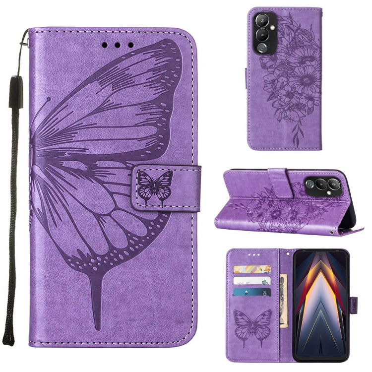 Embossed Butterfly Flip Leather Phone Case, For Tecno Pop 6 Pro, For Tecno Pova 4 LG7N, For Tecno Pova 4 Pro LG8N, For Tecno Pova Neo 2 LG6N, For Google Pixel 7a, For Samsung Galaxy A04e