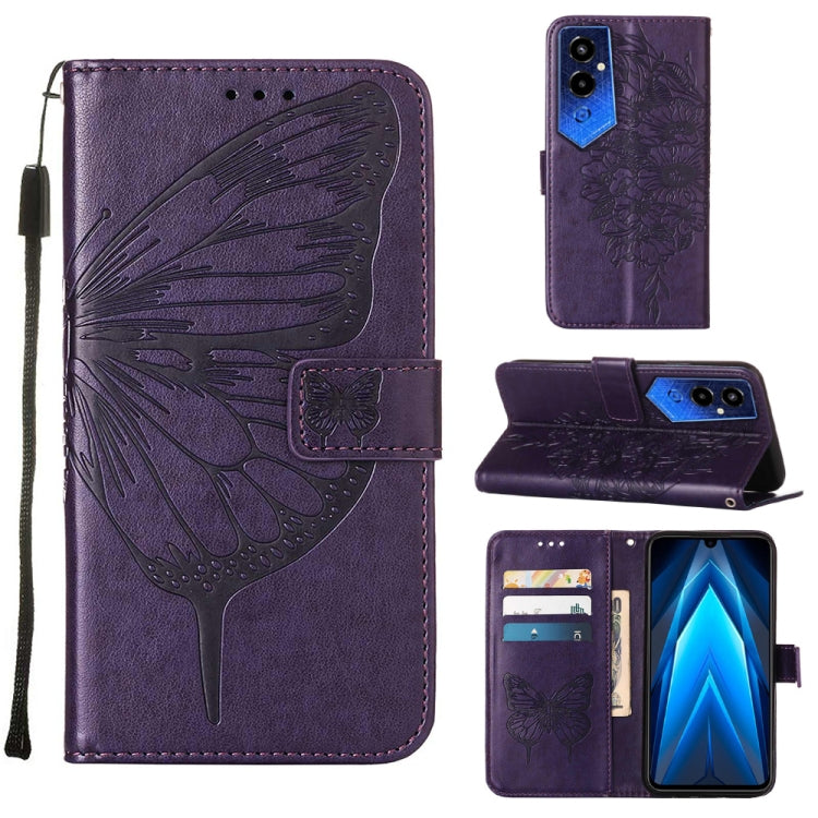 Embossed Butterfly Flip Leather Phone Case, For Tecno Pop 6 Pro, For Tecno Pova 4 LG7N, For Tecno Pova 4 Pro LG8N, For Tecno Pova Neo 2 LG6N, For Google Pixel 7a, For Samsung Galaxy A04e