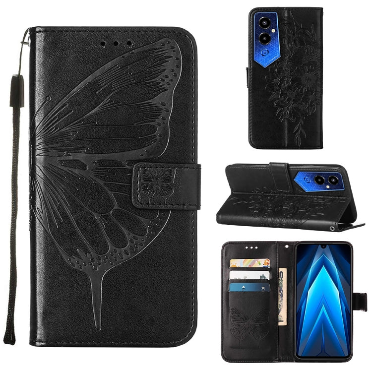 Embossed Butterfly Flip Leather Phone Case, For Tecno Pop 6 Pro, For Tecno Pova 4 LG7N, For Tecno Pova 4 Pro LG8N, For Tecno Pova Neo 2 LG6N, For Google Pixel 7a, For Samsung Galaxy A04e