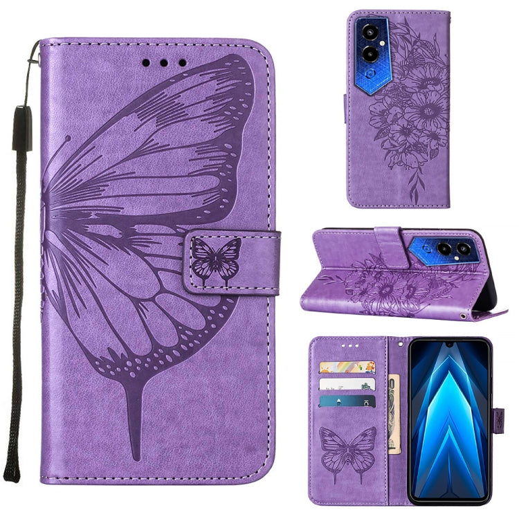 Embossed Butterfly Flip Leather Phone Case, For Tecno Pop 6 Pro, For Tecno Pova 4 LG7N, For Tecno Pova 4 Pro LG8N, For Tecno Pova Neo 2 LG6N, For Google Pixel 7a, For Samsung Galaxy A04e