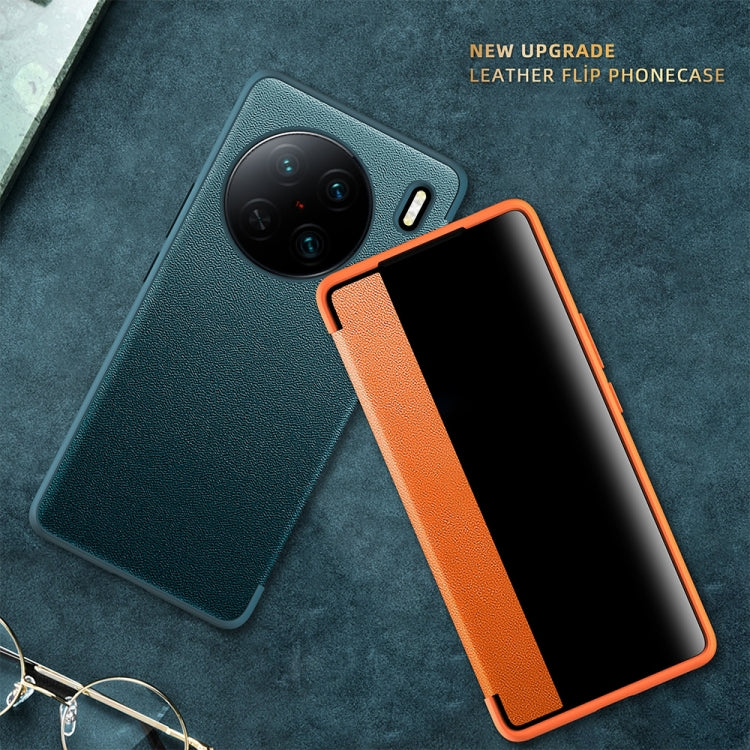 Magnetic Side Window View Shockproof Horizontal Flip Leather Case, For vivo X90