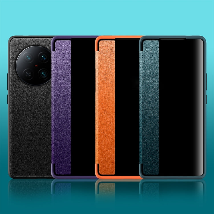 Magnetic Side Window View Shockproof Horizontal Flip Leather Case, For vivo X90