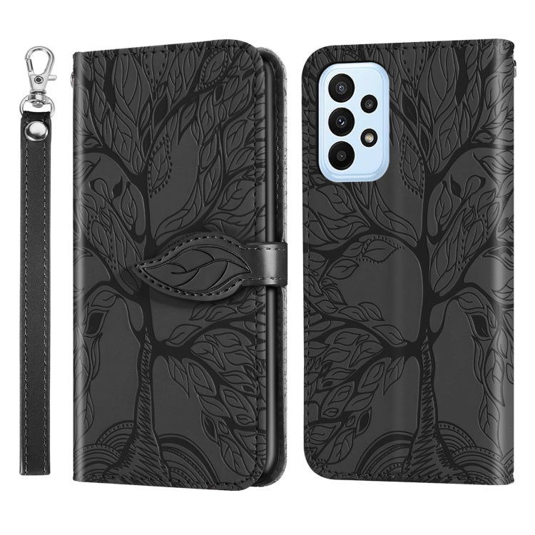 Life Tree Embossing Pattern Leather Phone Case, For Samsung Galaxy A24 5G, For Samsung Galaxy A54 5G, For Samsung Galaxy A34 5G, For Xiaomi Redmi A1, For Xiaomi 13, For Xiaomi 13 Pro, For Xiaomi 12T