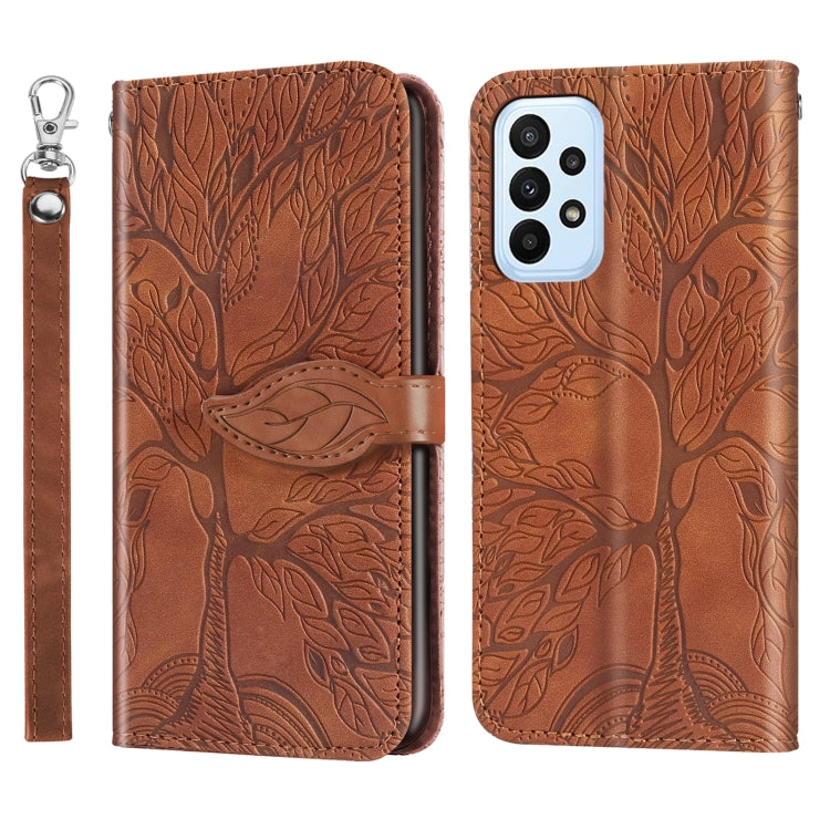 Life Tree Embossing Pattern Leather Phone Case, For Samsung Galaxy A24 5G, For Samsung Galaxy A54 5G, For Samsung Galaxy A34 5G, For Xiaomi Redmi A1, For Xiaomi 13, For Xiaomi 13 Pro, For Xiaomi 12T