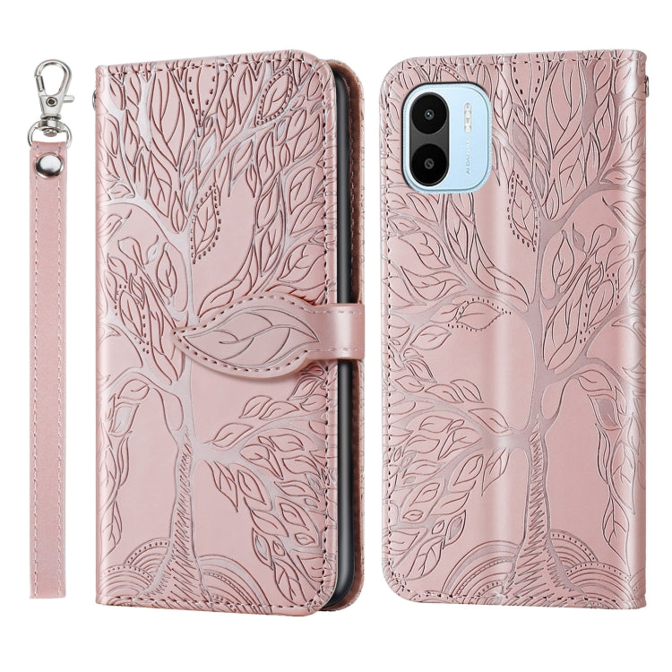 Life Tree Embossing Pattern Leather Phone Case, For Samsung Galaxy A24 5G, For Samsung Galaxy A54 5G, For Samsung Galaxy A34 5G, For Xiaomi Redmi A1, For Xiaomi 13, For Xiaomi 13 Pro, For Xiaomi 12T