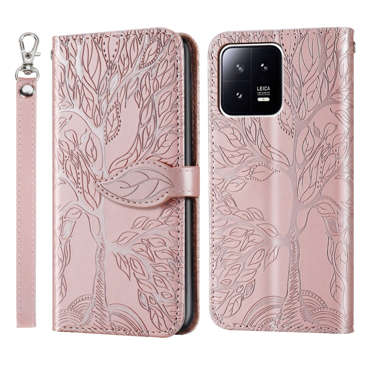 Life Tree Embossing Pattern Leather Phone Case, For Samsung Galaxy A24 5G, For Samsung Galaxy A54 5G, For Samsung Galaxy A34 5G, For Xiaomi Redmi A1, For Xiaomi 13, For Xiaomi 13 Pro, For Xiaomi 12T