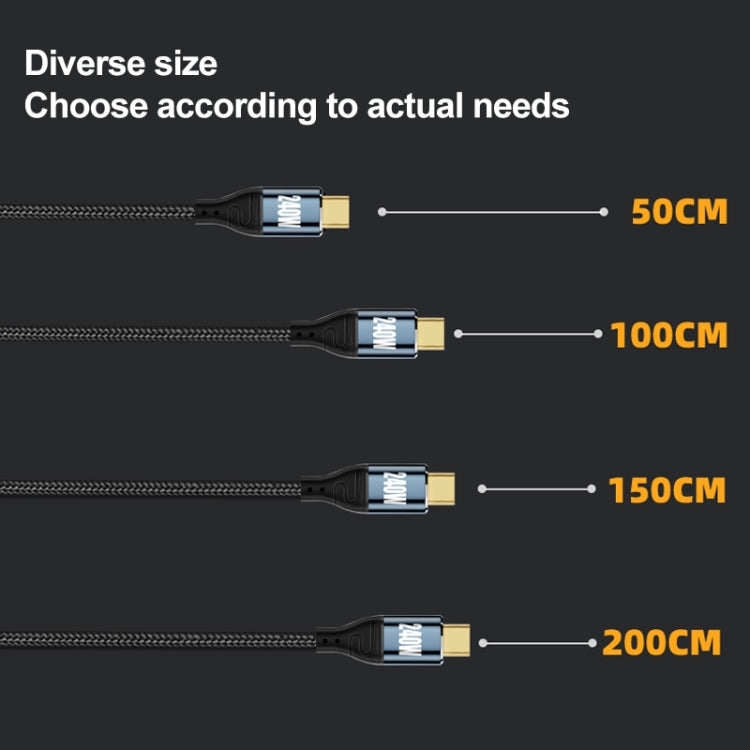 PD 240W Type-C to Type-C Fast Charge Data Cable, 0.5m, 1m, 1.5m, 2m, 3m