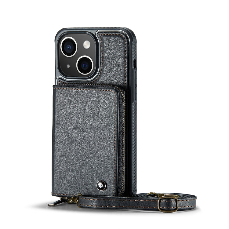 JEEHOOD C22 Series Zipper Wallet Leather Phone Case with Dual Lanyard, For iPhone 13, For iPhone 13 Pro, For iPhone 13 Pro Max, For iPhone 12, For iPhone 12 Pro Max, For iPhone 11, For iPhone 11 Pro, For iPhone 11 Pro Max