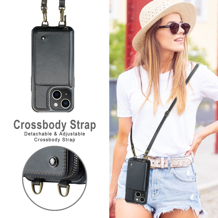 JEEHOOD C22 Series Zipper Wallet Leather Phone Case with Dual Lanyard, For iPhone 13, For iPhone 13 Pro, For iPhone 13 Pro Max, For iPhone 12, For iPhone 12 Pro Max, For iPhone 11, For iPhone 11 Pro, For iPhone 11 Pro Max