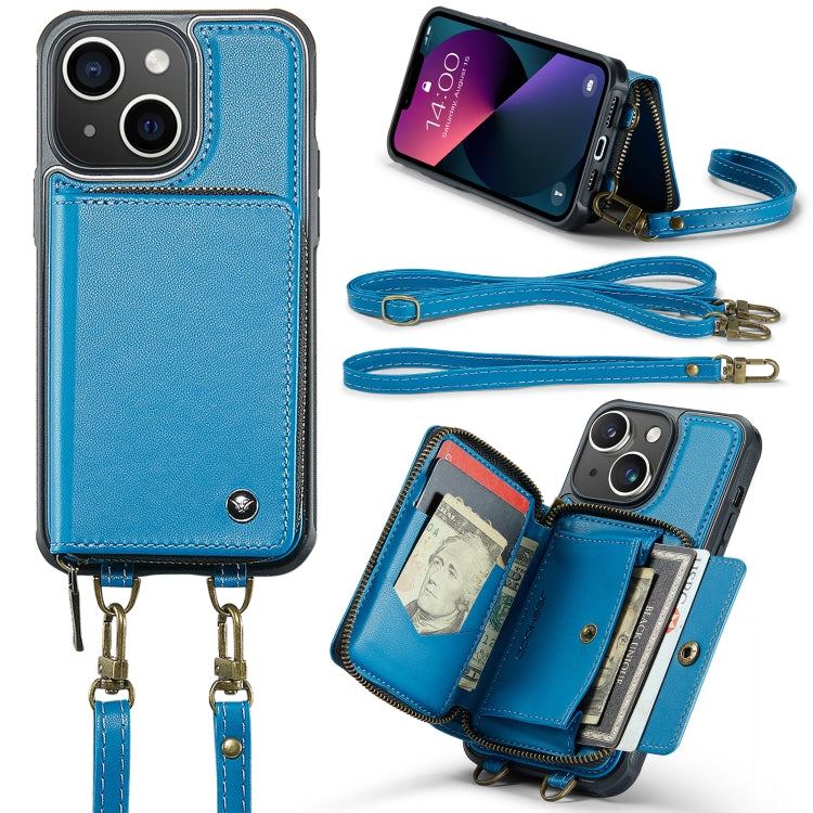 JEEHOOD C22 Series Zipper Wallet Leather Phone Case with Dual Lanyard, For iPhone 13, For iPhone 13 Pro, For iPhone 13 Pro Max, For iPhone 12, For iPhone 12 Pro Max, For iPhone 11, For iPhone 11 Pro, For iPhone 11 Pro Max