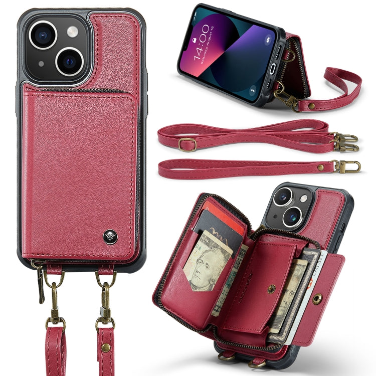 JEEHOOD C22 Series Zipper Wallet Leather Phone Case with Dual Lanyard, For iPhone 13, For iPhone 13 Pro, For iPhone 13 Pro Max, For iPhone 12, For iPhone 12 Pro Max, For iPhone 11, For iPhone 11 Pro, For iPhone 11 Pro Max