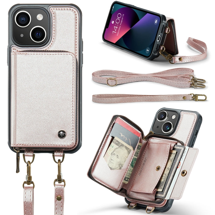 JEEHOOD C22 Series Zipper Wallet Leather Phone Case with Dual Lanyard, For iPhone 13, For iPhone 13 Pro, For iPhone 13 Pro Max, For iPhone 12, For iPhone 12 Pro Max, For iPhone 11, For iPhone 11 Pro, For iPhone 11 Pro Max