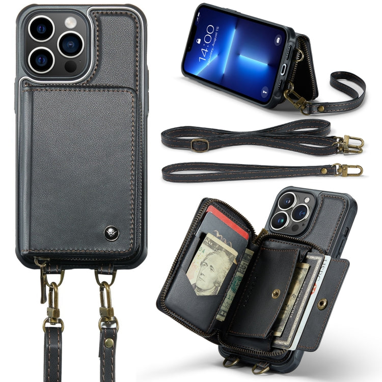 JEEHOOD C22 Series Zipper Wallet Leather Phone Case with Dual Lanyard, For iPhone 13, For iPhone 13 Pro, For iPhone 13 Pro Max, For iPhone 12, For iPhone 12 Pro Max, For iPhone 11, For iPhone 11 Pro, For iPhone 11 Pro Max