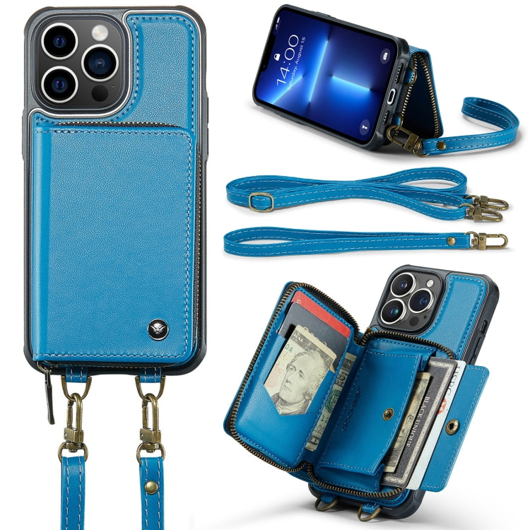 JEEHOOD C22 Series Zipper Wallet Leather Phone Case with Dual Lanyard, For iPhone 13, For iPhone 13 Pro, For iPhone 13 Pro Max, For iPhone 12, For iPhone 12 Pro Max, For iPhone 11, For iPhone 11 Pro, For iPhone 11 Pro Max