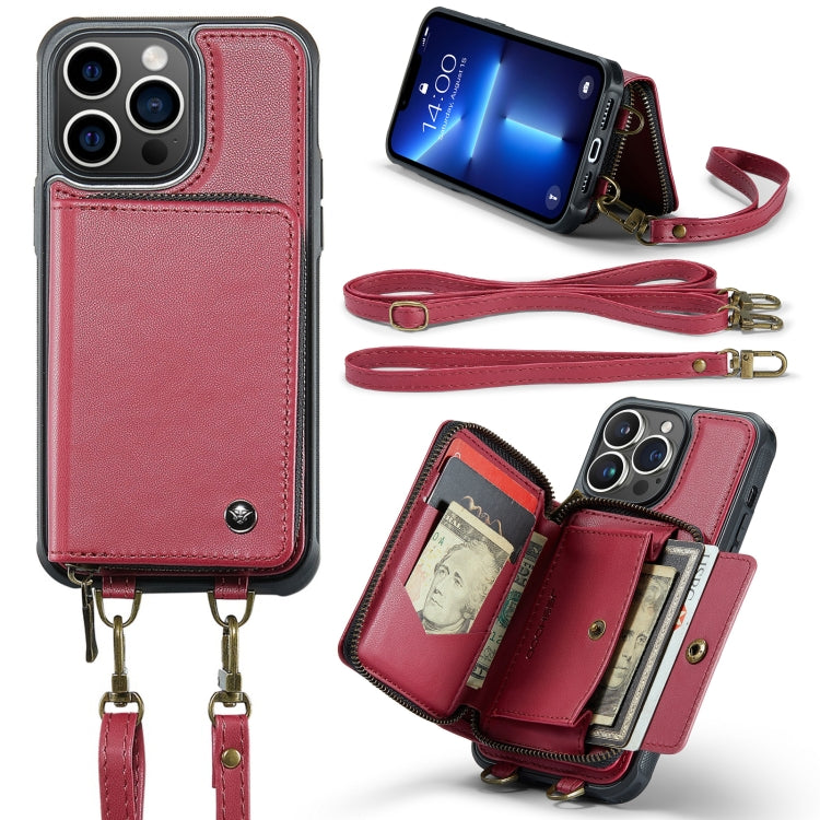 JEEHOOD C22 Series Zipper Wallet Leather Phone Case with Dual Lanyard, For iPhone 13, For iPhone 13 Pro, For iPhone 13 Pro Max, For iPhone 12, For iPhone 12 Pro Max, For iPhone 11, For iPhone 11 Pro, For iPhone 11 Pro Max