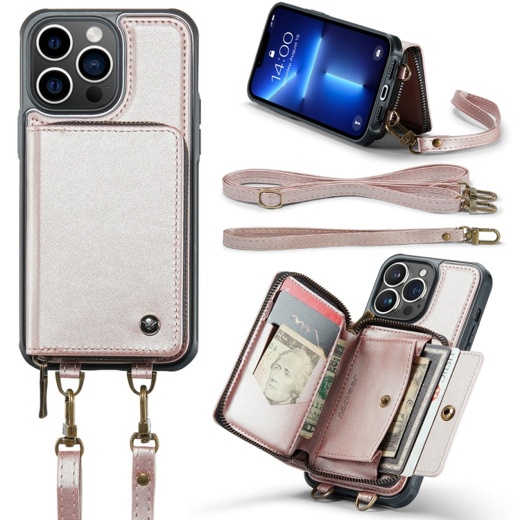 JEEHOOD C22 Series Zipper Wallet Leather Phone Case with Dual Lanyard, For iPhone 13, For iPhone 13 Pro, For iPhone 13 Pro Max, For iPhone 12, For iPhone 12 Pro Max, For iPhone 11, For iPhone 11 Pro, For iPhone 11 Pro Max
