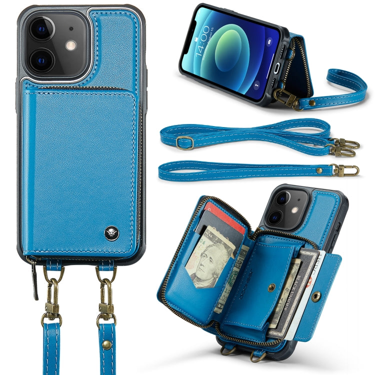 JEEHOOD C22 Series Zipper Wallet Leather Phone Case with Dual Lanyard, For iPhone 13, For iPhone 13 Pro, For iPhone 13 Pro Max, For iPhone 12, For iPhone 12 Pro Max, For iPhone 11, For iPhone 11 Pro, For iPhone 11 Pro Max