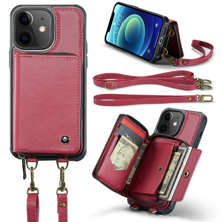 JEEHOOD C22 Series Zipper Wallet Leather Phone Case with Dual Lanyard, For iPhone 13, For iPhone 13 Pro, For iPhone 13 Pro Max, For iPhone 12, For iPhone 12 Pro Max, For iPhone 11, For iPhone 11 Pro, For iPhone 11 Pro Max