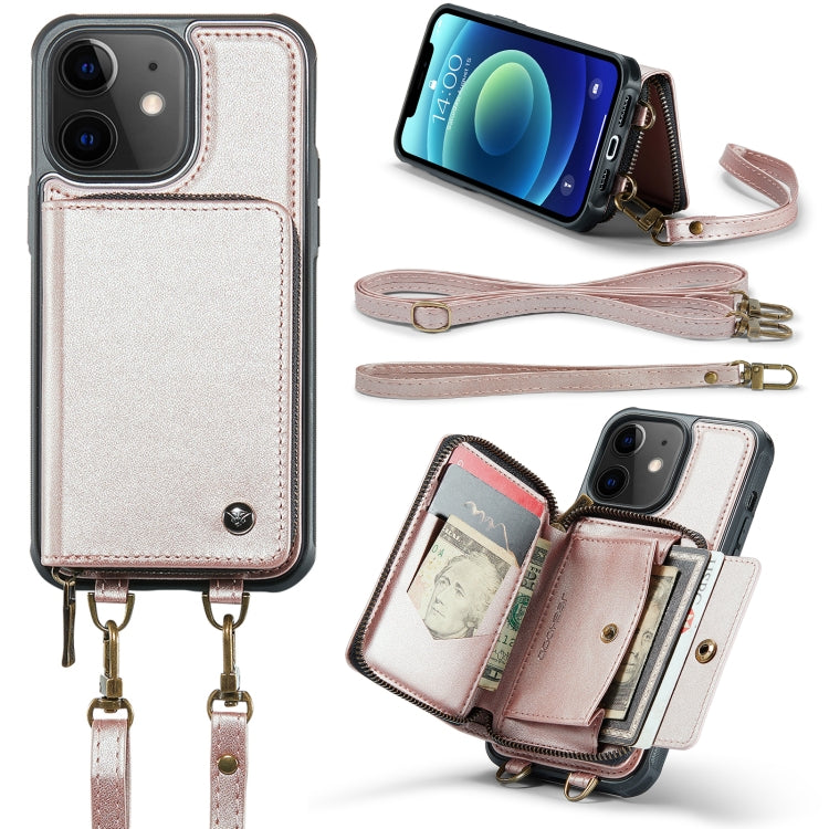 JEEHOOD C22 Series Zipper Wallet Leather Phone Case with Dual Lanyard, For iPhone 13, For iPhone 13 Pro, For iPhone 13 Pro Max, For iPhone 12, For iPhone 12 Pro Max, For iPhone 11, For iPhone 11 Pro, For iPhone 11 Pro Max