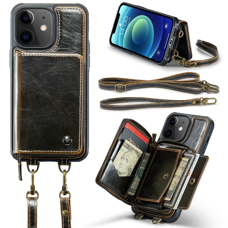 JEEHOOD C22 Series Zipper Wallet Leather Phone Case with Dual Lanyard, For iPhone 13, For iPhone 13 Pro, For iPhone 13 Pro Max, For iPhone 12, For iPhone 12 Pro Max, For iPhone 11, For iPhone 11 Pro, For iPhone 11 Pro Max