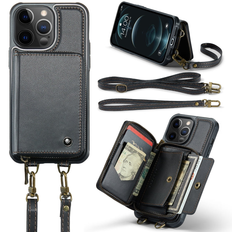 JEEHOOD C22 Series Zipper Wallet Leather Phone Case with Dual Lanyard, For iPhone 13, For iPhone 13 Pro, For iPhone 13 Pro Max, For iPhone 12, For iPhone 12 Pro Max, For iPhone 11, For iPhone 11 Pro, For iPhone 11 Pro Max