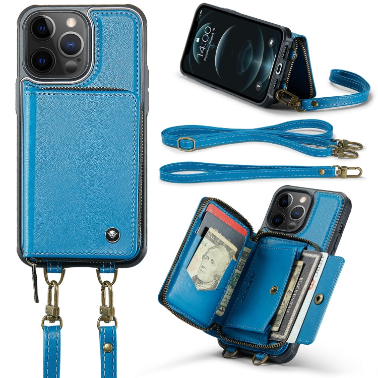 JEEHOOD C22 Series Zipper Wallet Leather Phone Case with Dual Lanyard, For iPhone 13, For iPhone 13 Pro, For iPhone 13 Pro Max, For iPhone 12, For iPhone 12 Pro Max, For iPhone 11, For iPhone 11 Pro, For iPhone 11 Pro Max