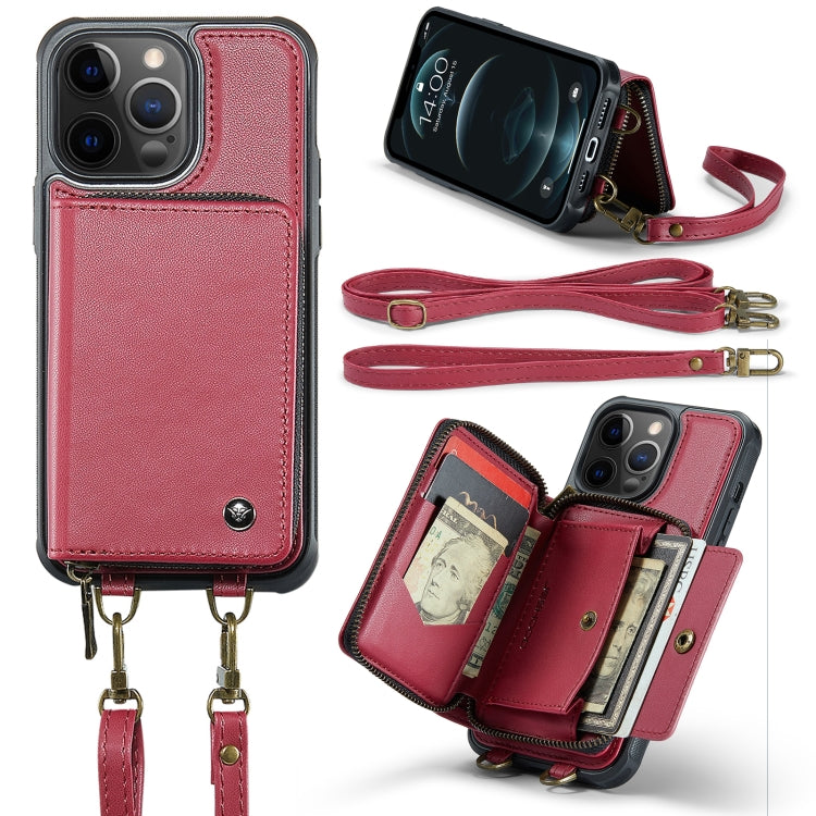 JEEHOOD C22 Series Zipper Wallet Leather Phone Case with Dual Lanyard, For iPhone 13, For iPhone 13 Pro, For iPhone 13 Pro Max, For iPhone 12, For iPhone 12 Pro Max, For iPhone 11, For iPhone 11 Pro, For iPhone 11 Pro Max