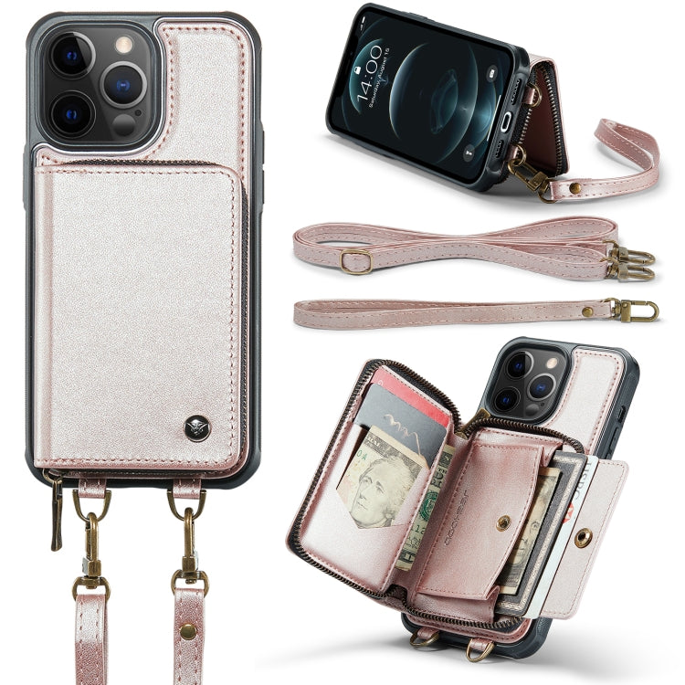 JEEHOOD C22 Series Zipper Wallet Leather Phone Case with Dual Lanyard, For iPhone 13, For iPhone 13 Pro, For iPhone 13 Pro Max, For iPhone 12, For iPhone 12 Pro Max, For iPhone 11, For iPhone 11 Pro, For iPhone 11 Pro Max