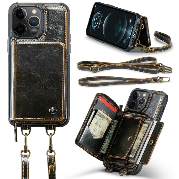JEEHOOD C22 Series Zipper Wallet Leather Phone Case with Dual Lanyard, For iPhone 13, For iPhone 13 Pro, For iPhone 13 Pro Max, For iPhone 12, For iPhone 12 Pro Max, For iPhone 11, For iPhone 11 Pro, For iPhone 11 Pro Max