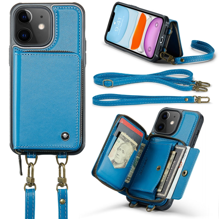 JEEHOOD C22 Series Zipper Wallet Leather Phone Case with Dual Lanyard, For iPhone 13, For iPhone 13 Pro, For iPhone 13 Pro Max, For iPhone 12, For iPhone 12 Pro Max, For iPhone 11, For iPhone 11 Pro, For iPhone 11 Pro Max