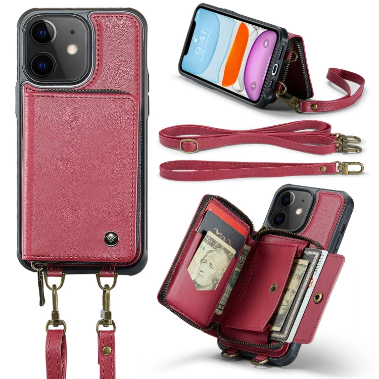 JEEHOOD C22 Series Zipper Wallet Leather Phone Case with Dual Lanyard, For iPhone 13, For iPhone 13 Pro, For iPhone 13 Pro Max, For iPhone 12, For iPhone 12 Pro Max, For iPhone 11, For iPhone 11 Pro, For iPhone 11 Pro Max
