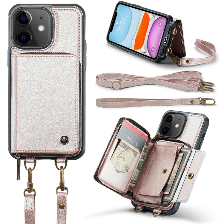 JEEHOOD C22 Series Zipper Wallet Leather Phone Case with Dual Lanyard, For iPhone 13, For iPhone 13 Pro, For iPhone 13 Pro Max, For iPhone 12, For iPhone 12 Pro Max, For iPhone 11, For iPhone 11 Pro, For iPhone 11 Pro Max
