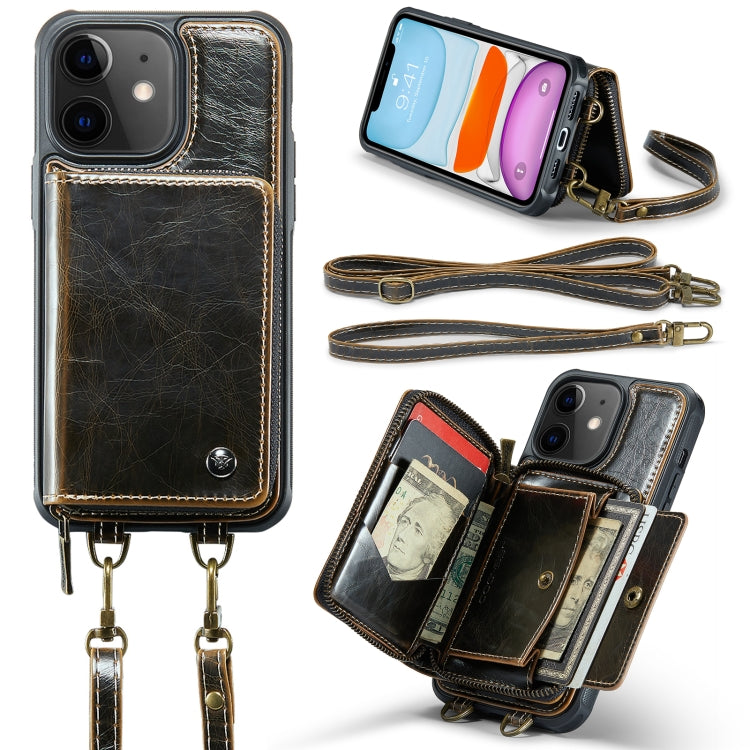 JEEHOOD C22 Series Zipper Wallet Leather Phone Case with Dual Lanyard, For iPhone 13, For iPhone 13 Pro, For iPhone 13 Pro Max, For iPhone 12, For iPhone 12 Pro Max, For iPhone 11, For iPhone 11 Pro, For iPhone 11 Pro Max