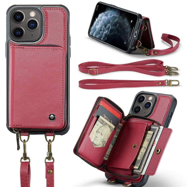 JEEHOOD C22 Series Zipper Wallet Leather Phone Case with Dual Lanyard, For iPhone 13, For iPhone 13 Pro, For iPhone 13 Pro Max, For iPhone 12, For iPhone 12 Pro Max, For iPhone 11, For iPhone 11 Pro, For iPhone 11 Pro Max