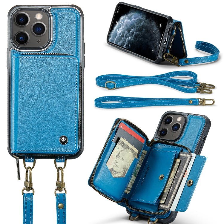 JEEHOOD C22 Series Zipper Wallet Leather Phone Case with Dual Lanyard, For iPhone 13, For iPhone 13 Pro, For iPhone 13 Pro Max, For iPhone 12, For iPhone 12 Pro Max, For iPhone 11, For iPhone 11 Pro, For iPhone 11 Pro Max