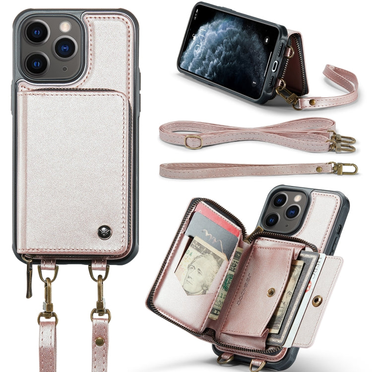 JEEHOOD C22 Series Zipper Wallet Leather Phone Case with Dual Lanyard, For iPhone 13, For iPhone 13 Pro, For iPhone 13 Pro Max, For iPhone 12, For iPhone 12 Pro Max, For iPhone 11, For iPhone 11 Pro, For iPhone 11 Pro Max