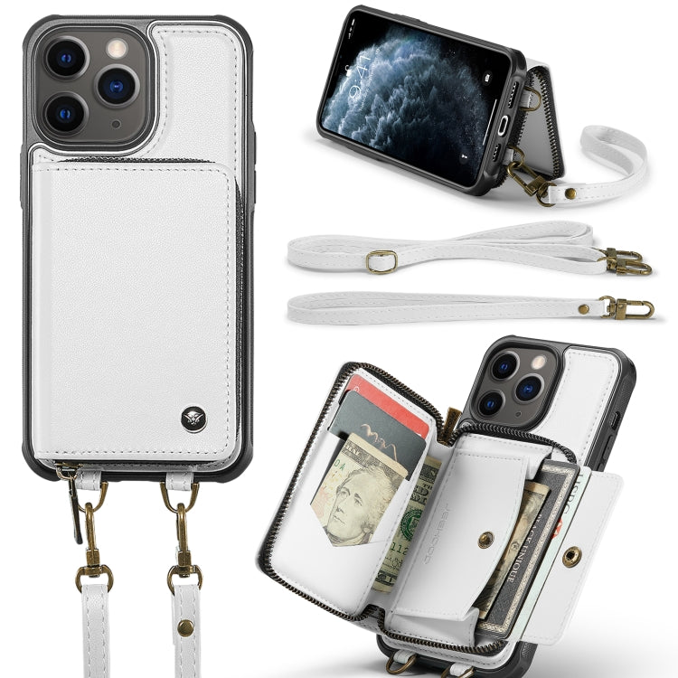 JEEHOOD C22 Series Zipper Wallet Leather Phone Case with Dual Lanyard, For iPhone 13, For iPhone 13 Pro, For iPhone 13 Pro Max, For iPhone 12, For iPhone 12 Pro Max, For iPhone 11, For iPhone 11 Pro, For iPhone 11 Pro Max