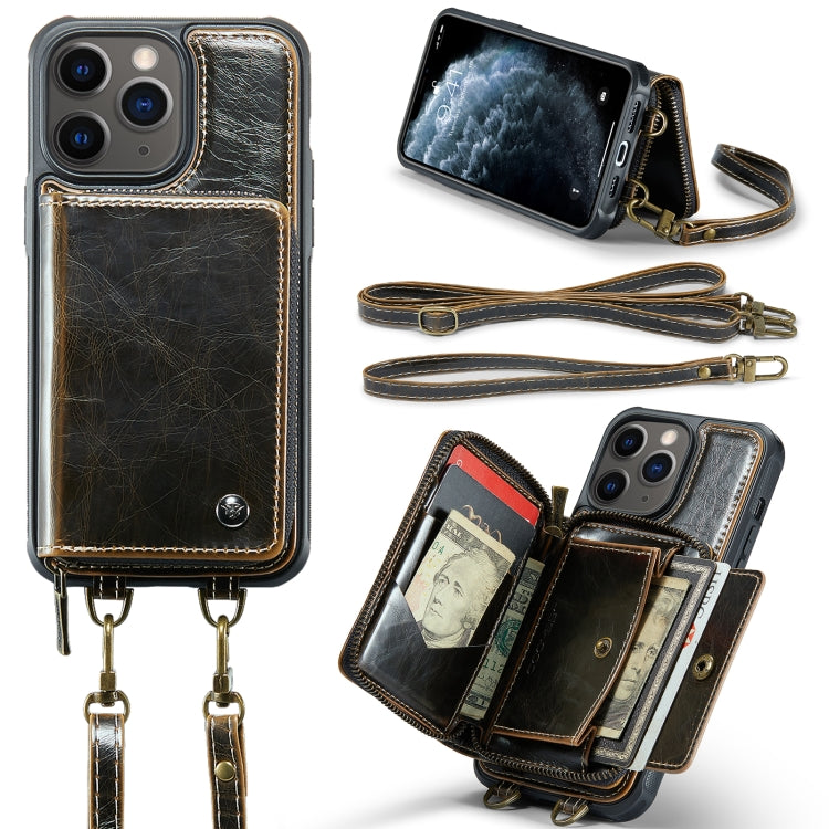JEEHOOD C22 Series Zipper Wallet Leather Phone Case with Dual Lanyard, For iPhone 13, For iPhone 13 Pro, For iPhone 13 Pro Max, For iPhone 12, For iPhone 12 Pro Max, For iPhone 11, For iPhone 11 Pro, For iPhone 11 Pro Max