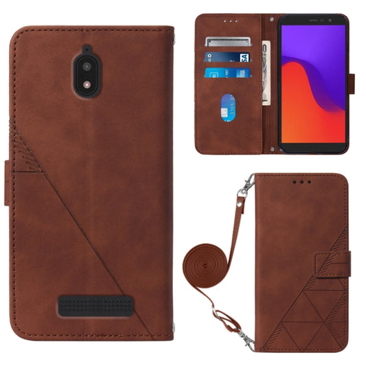 Crossbody 3D Embossed Flip Leather Phone Case, For BLU View 2 2020/2022, For Infinix Hot 20 4G, For Infinix Hot 20 5G, For Infinix Hot 20 Play, For Infinix Hot 20S/20 Pro, For Infinix Smart 7
