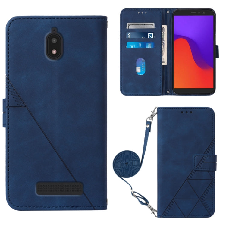 Crossbody 3D Embossed Flip Leather Phone Case, For BLU View 2 2020/2022, For Infinix Hot 20 4G, For Infinix Hot 20 5G, For Infinix Hot 20 Play, For Infinix Hot 20S/20 Pro, For Infinix Smart 7