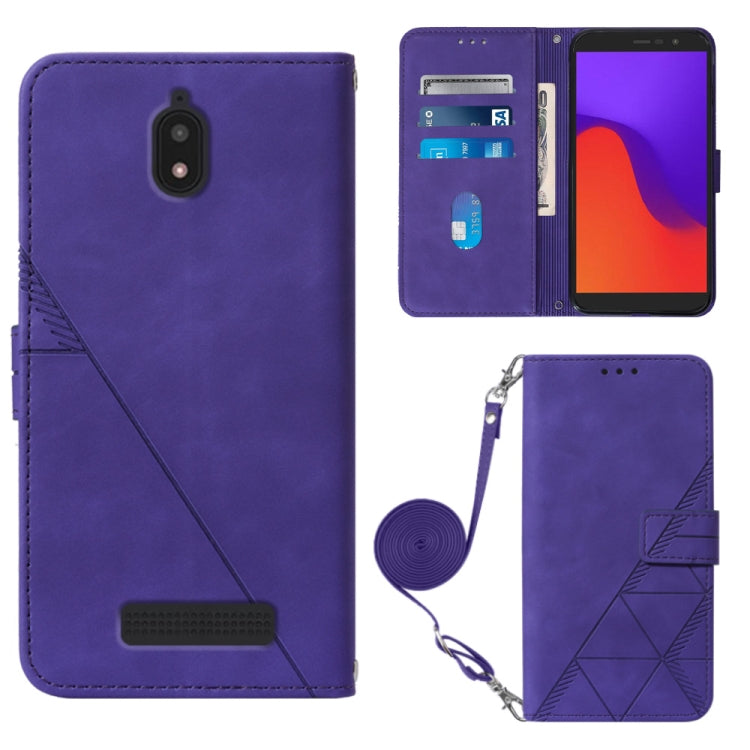 Crossbody 3D Embossed Flip Leather Phone Case, For BLU View 2 2020/2022, For Infinix Hot 20 4G, For Infinix Hot 20 5G, For Infinix Hot 20 Play, For Infinix Hot 20S/20 Pro, For Infinix Smart 7