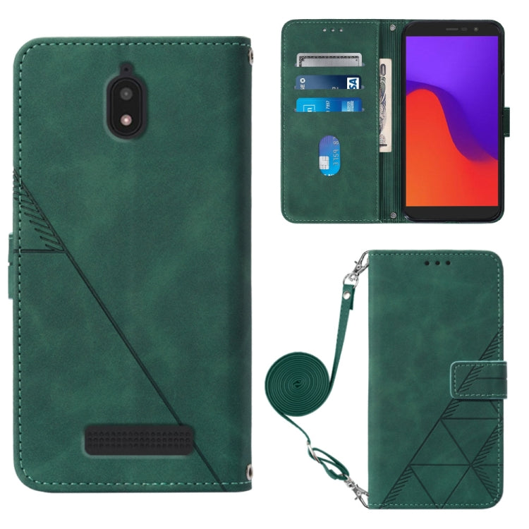 Crossbody 3D Embossed Flip Leather Phone Case, For BLU View 2 2020/2022, For Infinix Hot 20 4G, For Infinix Hot 20 5G, For Infinix Hot 20 Play, For Infinix Hot 20S/20 Pro, For Infinix Smart 7
