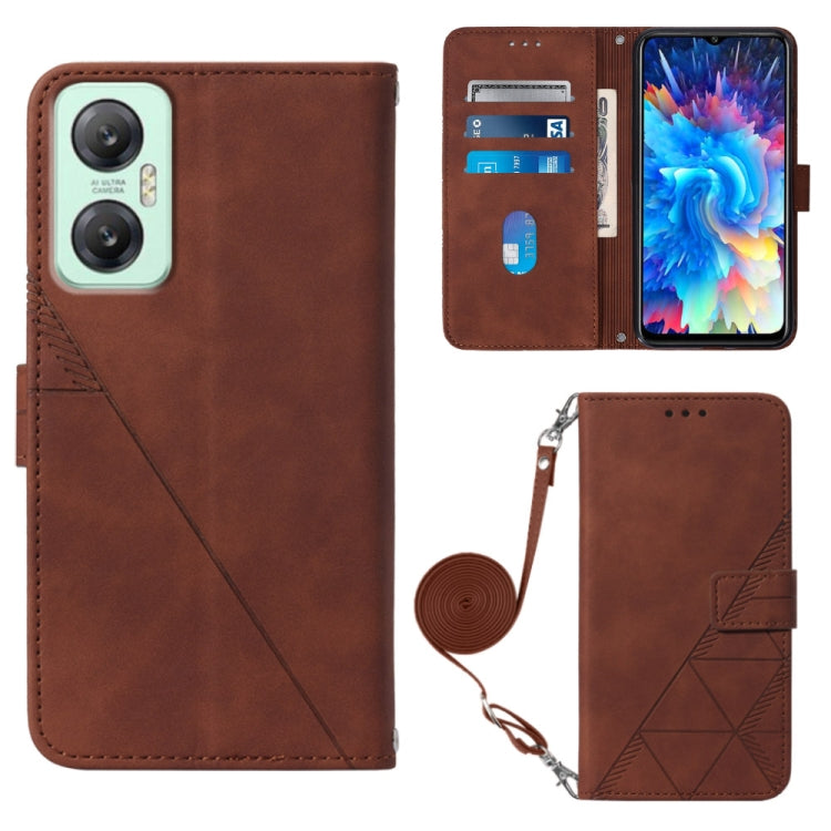 Crossbody 3D Embossed Flip Leather Phone Case, For Infinix Hot 20 4G, For Infinix Hot 20 5G, For Infinix Hot 20 Play, For Infinix Hot 20S/20 Pro, For Infinix Smart 7