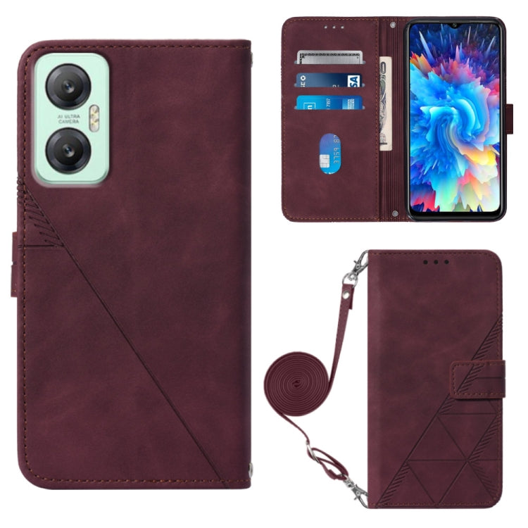 Crossbody 3D Embossed Flip Leather Phone Case, For Infinix Hot 20 4G, For Infinix Hot 20 5G, For Infinix Hot 20 Play, For Infinix Hot 20S/20 Pro, For Infinix Smart 7